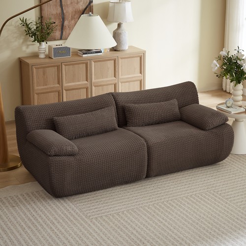Loveseat sofa corduroy - corduroy, cloud