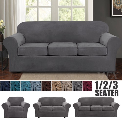 Velvet stretch couch cover - stretch,